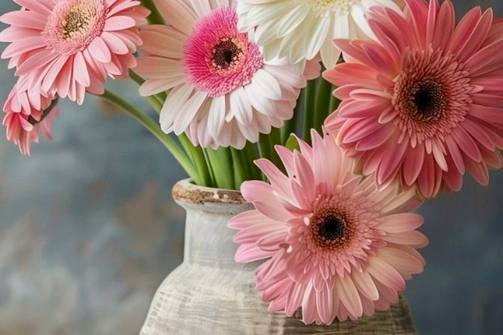White & Pink Gerbera Daisy Seeds - 200+ Premium Seeds for Cut Flowers, Full Sun